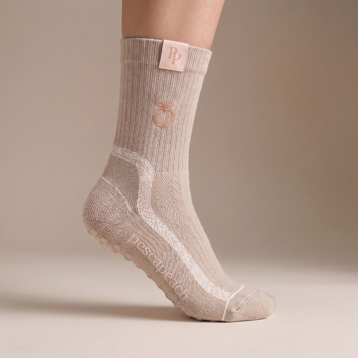 Pescapeach Grip Socks Nude Taupe