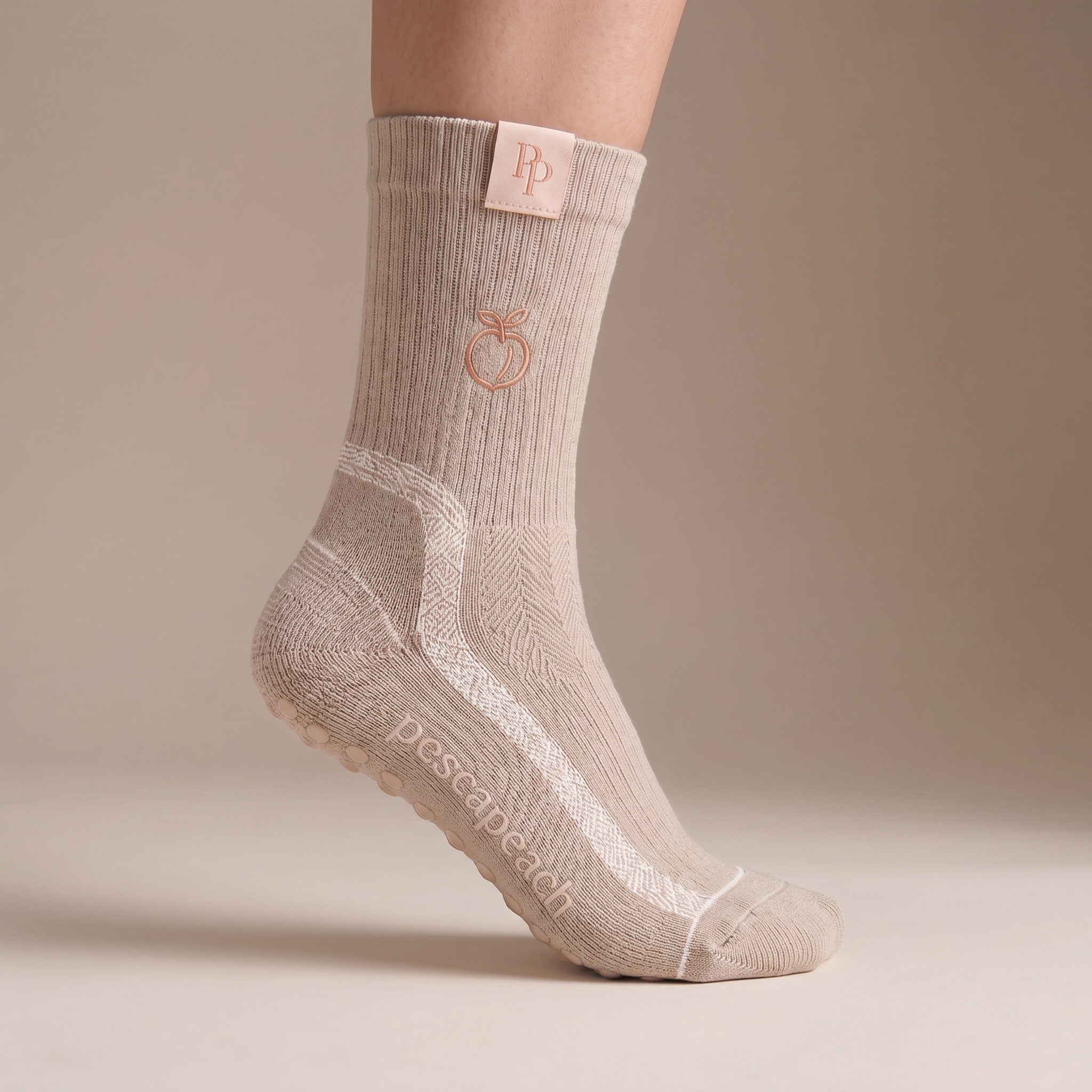 Pescapeach Grip Socks Nude Taupe